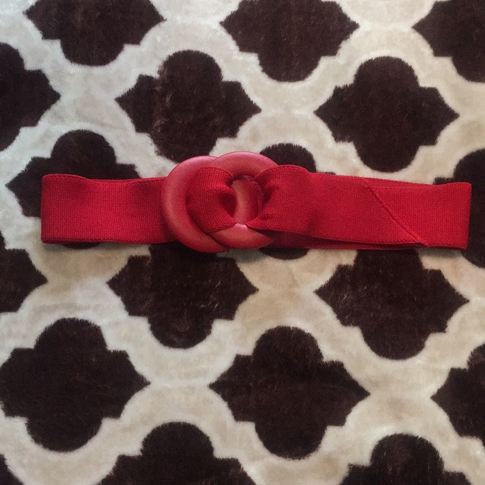 Vintage 2” wide red elastic belt